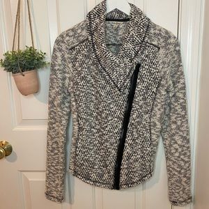 Lucky Brand Knit Geometric Moto Jacket Sz M